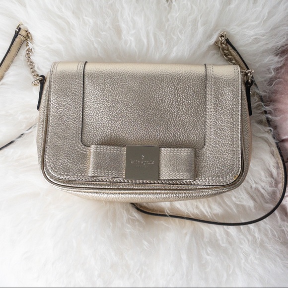 Kate Spade New York Gold Primrose Hill Bow Kaelin Leather Crossbody Bag, NWOT - Picture 2 of 7